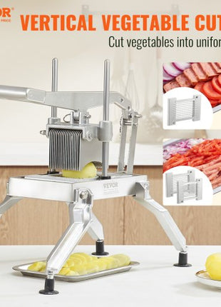 Commercial Vegetable Slicer, 1/4 and 1/2 inch Tomato Slicer, Stainless Steel and Aluminum Alloy Vegetable Cutter Slicer, Manual Tomato Slicer with Non-slip Feet, for Tomatoes, Onions, Potatoes