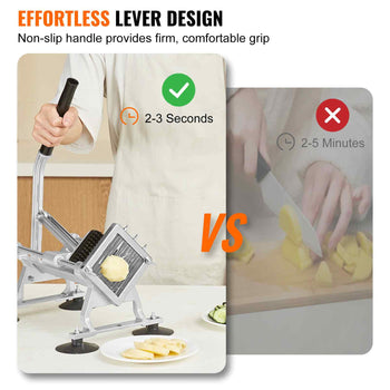 Commercial Vegetable Slicer, 1/4 inch Fruit Slicer, Stainless Steel and Aluminum Alloy Vegetable Cutter Slicer Machine, Manual Slicer with Non-slip Feet, for Radishes, Onions, Potatoes, Lemons