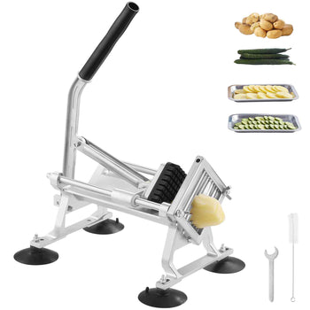 Commercial Vegetable Slicer, 3/8 inch Fruit Slicer, Stainless Steel and Aluminum Alloy Vegetable Cutter Slicer Machine, Manual Slicer with Non-slip Feet, for Radishes, Onions, Potatoes, Lemons