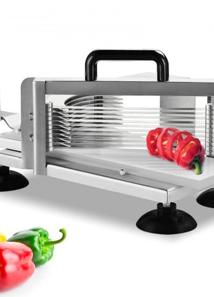 Commercial Tomato Slicer, 1/4 inch Tomato Cutter Slicer, Stainless Steel Heavy Duty Tomato Slicer Machine, Manual Tomato Slicer with Non-slip Feet, for Cutting Tomatoes, Cucumbers, Bananas