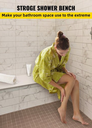 Board Shower Bench Rectangle Bench Ready to Tile & Waterproof 47.2x16x20"