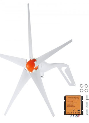 500W Wind Turbine Generator, 12V Wind Turbine Kit, 5-Blade Wind Power Generator with MPPT Controller, Adjustable Windward Direction & 2.5m/s Start Wind Speed, Suitable for Home, Farm, RVs, Boats