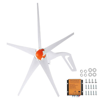 500W Wind Turbine Generator, 12V Wind Turbine Kit, 5-Blade Wind Power Generator with MPPT Controller, Adjustable Windward Direction & 2.5m/s Start Wind Speed, Suitable for Home, Farm, RVs, Boats