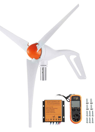 500W Wind Turbine Generator with Anemometer, 12V Wind Turbine Kit, 3-Blade Wind Power Generator, MPPT Controller & Adjustable Windward Direction, Suitable for Home, Farm, RVs, Boats