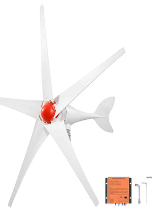 800W 12V Wind Turbine Generator, 5-Blade Wind Turbine Kit with MPPT Controller, High-Efficiency 3-Phase AC Permanent Wind Power Generator for RVs, Boats, Home, Farm (Tower Pole Not Included)