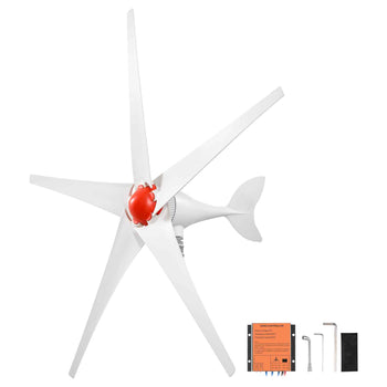 800W 12V Wind Turbine Generator, 5-Blade Wind Turbine Kit with MPPT Controller, High-Efficiency 3-Phase AC Permanent Wind Power Generator for RVs, Boats, Home, Farm (Tower Pole Not Included)