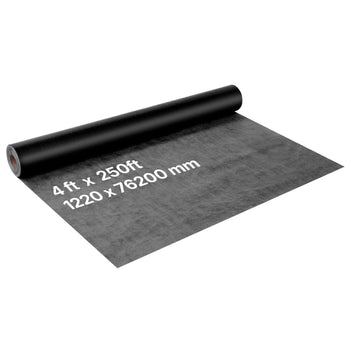 House Wrap, 4 x 250 ft, 0.17 mm Thick Vapor Barrier, Heavy Duty Plastic Sheeting for Tear-resistant, Drop Cloth Vapor Barrier Covering for Residential & Commercial Construction, Black
