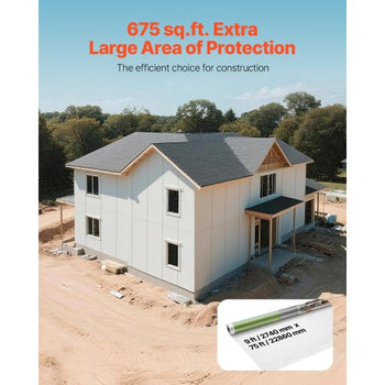 House Wrap, 9 x 75 ft, 0.13 mm Thick Vapor Barrier, Heavy Duty Plastic Sheeting for Tear-resistant, Drop Cloth Vapor Barrier Covering for Residential & Commercial Construction, White