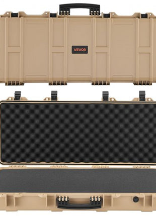 Hard Rifle Case, Lockable Rifle Case with 4 Layers Pre-cut Foams, 36 in Gun Storage with Wheels, IP67 Waterproof & Dustproof Pistol Storage Cases for Rifles, Shotguns, Airsoft Guns, Khaki
