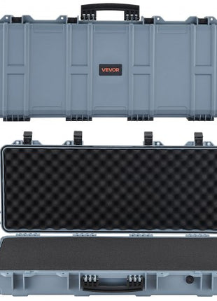 Hard Rifle Case, Lockable Rifle Case with 4 Layers Pre-cut Foams, 36 in Gun Storage with Wheels, IP67 Waterproof & Dustproof Pistol Storage Cases for Rifles, Shotguns, Airsoft Guns, Grey