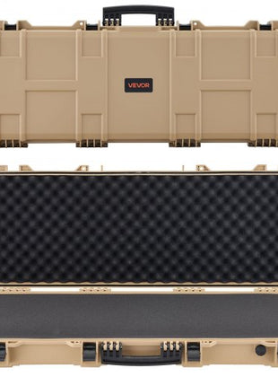 Hard Rifle Case, Lockable Rifle Case with Pre-cut Foams, 42 in Movable Gun Storage with Wheels, IP67 Waterproof & Dustproof Pistol Storage for Rifle, Shotgun, Airsoft Gun, Khaki