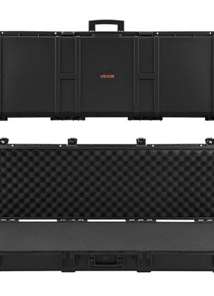 Hard Rifle Case, Lockable Rifle Case with Pre-cut Foams, 52 in Gun Storage with Wheels, Heavy Duty IP67 Waterproof & Dustproof Pistol Storage Cases for Rifles, Shotguns, Airsoft Guns, Black