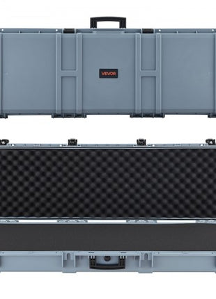 Hard Rifle Case, Lockable Rifle Case with Pre-cut Foams, 52 in Gun Storage with Wheels, Heavy Duty IP67 Waterproof & Dustproof Pistol Storage Cases for Rifles, Shotguns, Airsoft Guns, Grey