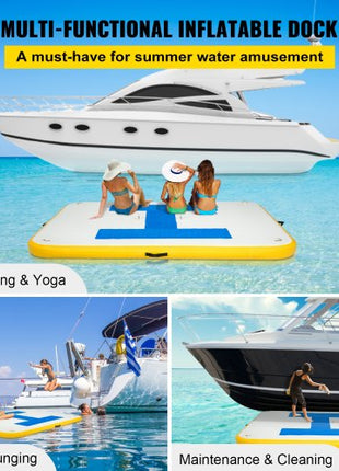 Inflatable Dock Platform, Inflatable Floating Dock 8x5 ft with Electric Air Pump