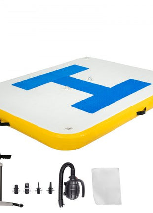 Inflatable Dock Platform, Inflatable Floating Dock 8x5 ft with Electric Air Pump