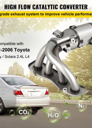 Exhaust Manifold Catalytic Converter Headers For Toyota Camry Solara 2002-2006 2.4L