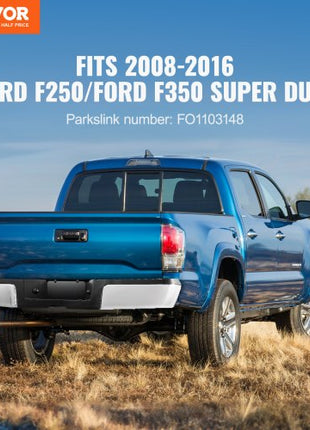 Rear Step Bumper, Compatible with 2008-2016-Ford F250/Ford F350 Super Duty, Chrome Steel Back Bumper, Assembly Replacement Rear Bumper with License Plate Light and Step Pad, for FO1103148