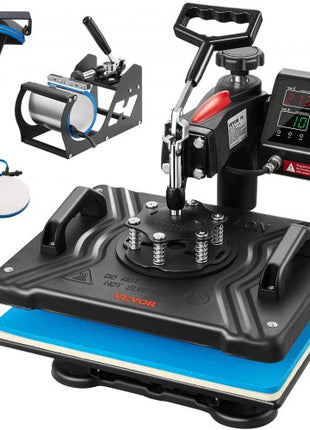 Heat Press, 5 in 1 Heat Press 12x15 Machine Machine, Digital Precise Temperature Control, Clamshell Sublimation Transfer Printer Fast Heat-up, Vinyl Heat Press for Mug Cup T-Shirt Plate, 900W