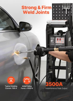 Stud Welder Dent Repair Kit & Welding Cart, 3KW Spot Welder with 2 Welding Guns and 7 Modes, 110V Auto Body Spot Welding Dent Repair Machine for Steel Panel Repair