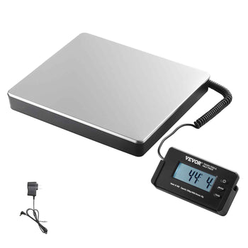Stainless steel digital weight scale with black base and detachable display, ideal for commercial use.