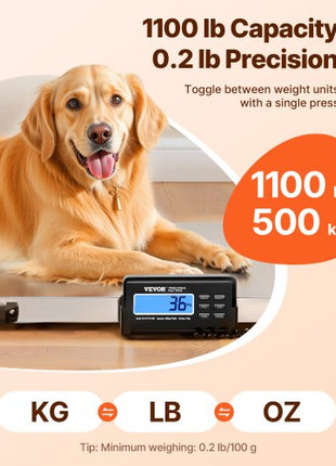 Digital Postal Scale, 0.2 lbs Dual Accuracy, 1100 lbs Commercial Weight Scale with Hold/Tare Function & LCD Display, Fit for Packages, Postage, Luggage, Battery and Power Adapter Included