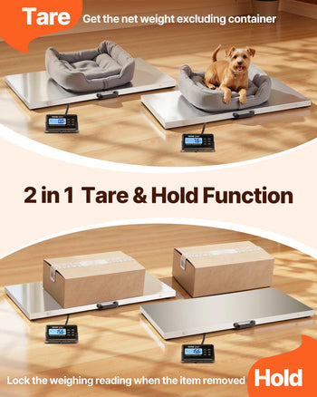 Digital Postal Scale, 0.2 lbs Dual Accuracy, 1100 lbs Commercial Weight Scale with Hold/Tare Function & LCD Display, Fit for Packages, Postage, Luggage, Battery and Power Adapter Included