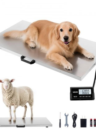 Digital Shipping Scale, 0.1 lbs High Accuracy, 660 lbs Postal Scale with LCD Display, Hold/Tare Function & AC/DC Power Supply, Fit for Packages, Postage, Luggage, Battery & Adapter Included