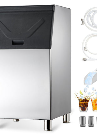 Commercial Ice Maker Storage Bin, 300 LBS Capacity Stainless Steel Ice-Bin, Commercial Ice Storage Bin with Adjustable Anti-slip Rubber Feet, Suitable for Restaurant, Hotel and Beverage Shops