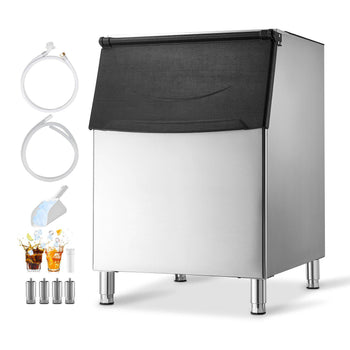 Commercial Ice Maker Storage Bin, 500 LBS Capacity Ice-Bin, Stainless Steel Commercial Ice Storage Bin with Adjustable Anti-slip Rubber Feet, Suitable for Restaurant Hotel and Beverage Shops