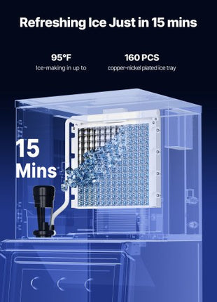 Commercial Ice Maker Machine - Head, 360 Lbs/Day Stainless Steel Ice Machine with Self-Cleaning, Scheduled Ice-Making, Adjustable Thickness, Ideal for Restaurant Bar Cafe Hotel - Head Only