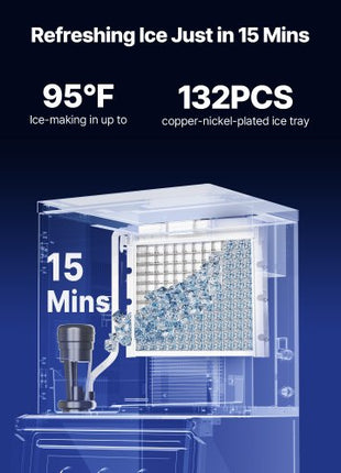 Commercial Ice Maker Machine - Head, 300 Lbs/Day Stainless Steel Ice Machine with Scheduled Ice-Making, Self-Cleaning, Adjustable Thickness, Ideal for Restaurant Bar Cafe Hotel - Head Only