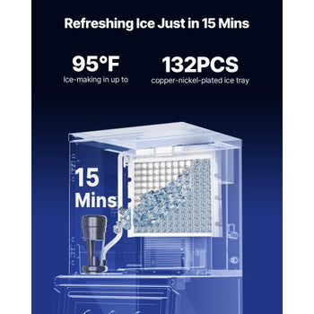 Commercial Ice Maker Machine - Head, 300 Lbs/Day Stainless Steel Ice Machine with Scheduled Ice-Making, Self-Cleaning, Adjustable Thickness, Ideal for Restaurant Bar Cafe Hotel - Head Only