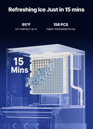 Commercial Ice Maker Machine - Head, 360 Lbs/Day Stainless Steel Ice Machine with Self-Cleaning, 156 PCS Ice Tray, Adjustable Thickness, Ideal for Restaurant Bar Cafe Hotel - Head Only
