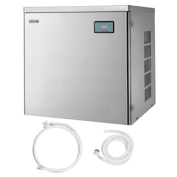 Commercial Ice Maker Machine - Head, 650 Lbs/Day Stainless Steel Ice Machine with Scheduled Ice-Making, Self-Cleaning, Adjustable Thickness, Ideal for Restaurant Bar Cafe Hotel - Head Only