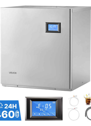 Commercial Ice Maker Machine 560 Lbs/24H Stainless Steel Head Only, Ice-Making for Restaurant Bar Cafe Hotel, Ice Ready in 15 Mins, with Self-Cleaning, 182 pcs Ice Tray, Adjustable Thickness