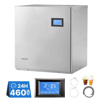 Commercial Ice Maker Machine 560 Lbs/24H Stainless Steel Head Only, Ice-Making for Restaurant Bar Cafe Hotel, Ice Ready in 15 Mins, with Self-Cleaning, 182 pcs Ice Tray, Adjustable Thickness