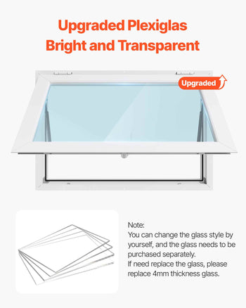 Concession Window 36x24 in, Aluminum Alloy Frame Service Window for Food Truck, Up to 85 Degrees Stand Serving Window with Awning Door and Drag Hook, Rainwater Resistant for Concession Trailers