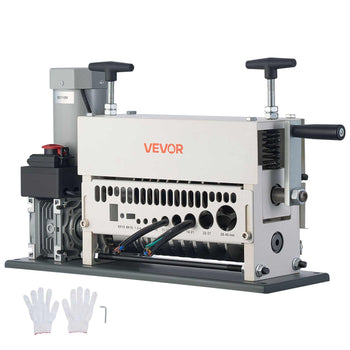 Electric Wire Stripper Machine, 0.06-1.57 in, 11 Channel Automatic Copper Cable Stripper,  370W Wire Stripper Tool with Manual Hand Crank Mode, Emergency Stop Button, for Scrap Copper Recycling