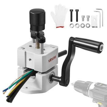 Manual Wire Stripping Machine, 0.06-1 in, Portable Copper Stripper with Hand Crank or Drill Powered, 64Mn Quenched Blades, 45# Steel Rollers, ABS & PC Wire Peeler, for Scrap Copper Recycling