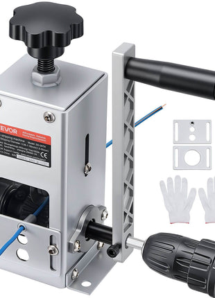 Manual Wire Stripper Machine, 0.06-1.18 in, Copper Cable Stripper Tool, Hand Crank or Drill Powered Modes, Heavy-Duty Q235 Frame Wire Stripping Machine, Easy to Use, for Scrap Copper Recycling