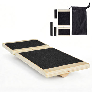 Balance Board, Wobble Board Trainer for Adults Foot & Ankle Strengthening, Non-Slip Wood Premium Wooden Balance Training Equipment, Compact with Storage Bag, Ideal for Physical Therapy Exercises