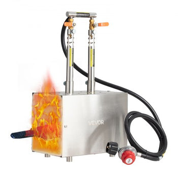 Portable Propane Forge, 2 Burners, 2600? Tool and Knife Making Blacksmithing Farrier Forge, Large Capacity Square Shape, Stainless Steel Gas Forging Tools and Equipment, Use for Metal Forging