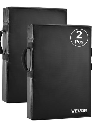 Football Blocking Dummy, 24x16 in Blocking Pads, Kick Shield Pad with Handles, High-Density Sponge Tackle Dummies, Heavy Duty Training Equipment for Basketball Hockey Lacrosse, Black, 2PCS