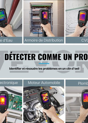 Thermal Imaging Camera, 320 x 240 Pixels Super Resolution, 25Hz Refresh Rate Infrared Camera with -4 to 752°F Temperature Range, 32G Built-in SD Card, and Rechargeable Li-ion Battery