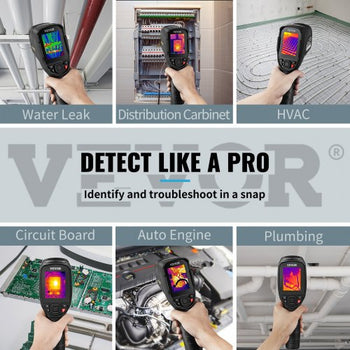 Thermal Imaging Camera, 320 x 240 Pixels Super Resolution with 2MP Visual Camera, 25Hz Refresh Rate Infrared Camera with -4?~1022? Temp, 64G SD Card and Rechargeable Li-ion Battery