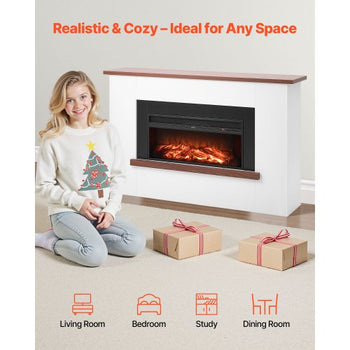 65.5 inch Freestanding Fireplaces, 1500W 5120BTU Fake Electric Fireplace Stove Heater with Mantel, Overheating Protection, Adjustable Flames,Timer, Remote, for Living Room,Bedroom