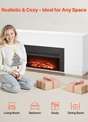 75 inch Freestanding Fireplaces, 1500W 5120BTU Fake Electric Fireplace Stove Heater with Mantel, Overheating Protection, Adjustable Flames,Timer, Remote, for Living Room,Bedroom,White