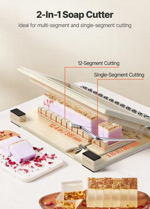 Soap Cutter, Cut 1-12 Bars, Precisely and Accurately Cut 1" Bars, Wood Frame With Stainless Steel Wire, with Extra Wires, Multi Handmade Soap Wire Cutter for Candles, DIY Making Cutting Tool