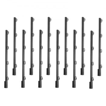 Fence Post Extender, 12 Packs 32.1 in Barbed Wire Arm, Sturdy Steel Fence Height Extender, Flat or Surface Mounted  Barbed Wire Extension Arms, Protect Privacy and Prevent Pets Jumping Off