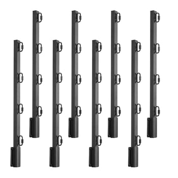 Fence Post Extender, 8 Packs 23.8 in Barbed Wire Arm, Sturdy Steel Fence Height Extender, Flat or Surface Mounted Barbed Wire Extension Arms, Protect Privacy and Prevent Pets Jumping Off